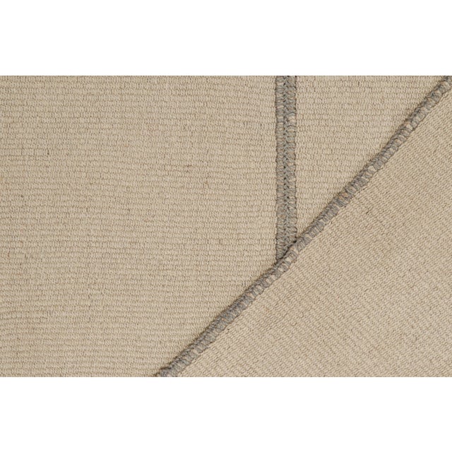 Textile Rug & Kilim’s Contemporary Kilim in Beige & Gray Stripes For Sale - Image 7 of 7