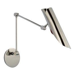 Champalimaud for Visual Comfort Signature Flore Double Library Wall Light in Polished Nickel For Sale