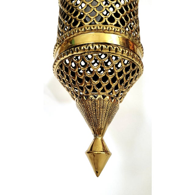 Lamp Pair Brass Pendant Lights Restored For Sale - Image 13 of 14