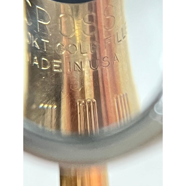 White Vintage Cross 1/20 10k Gold Filled Ballpoint Pen Pencil Desk Set W/ Marble Base For Sale - Image 8 of 10