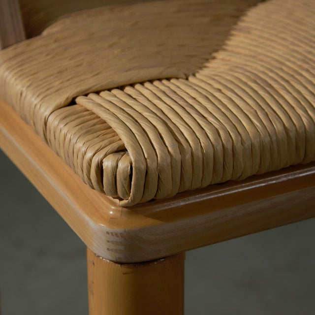 Italian Wooden and Wicker Chair, 1960s For Sale - Image 6 of 15