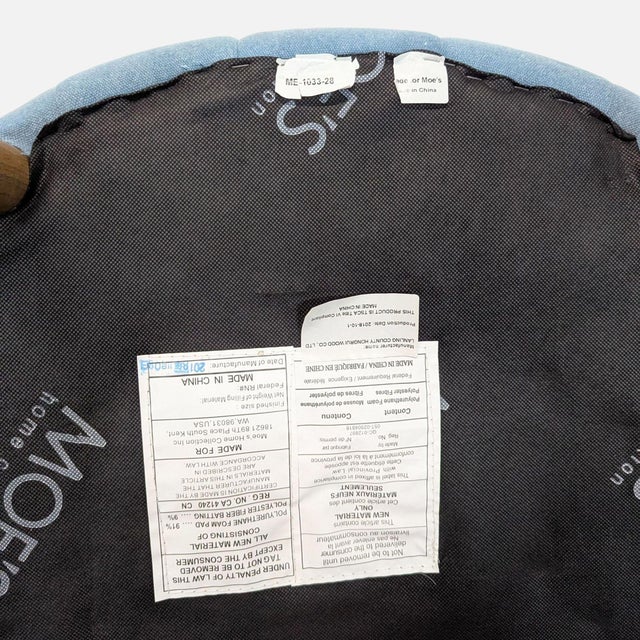Moe's Light Blue Lounge Chair With Wood Frame and Metal Leg Accents For Sale - Image 10 of 10