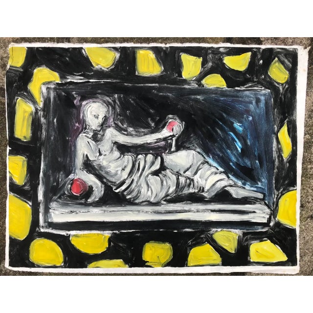 Postmodern watercolor by Atlanta artist Adrienne Anderson (1949-2020). Anderson earned her MFA from University of Georgia...