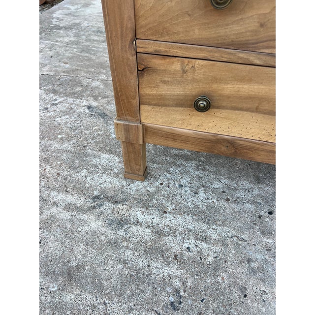 Wood French 19th Century Empire Bleached Solid Walnut Commode For Sale - Image 7 of 12