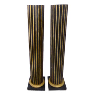 Vintage Fluted Wooden Columns - A Pair For Sale
