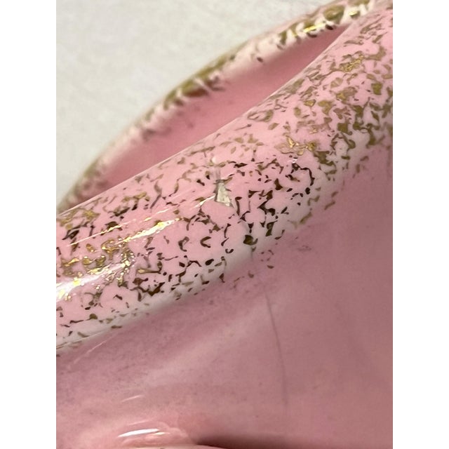 Mid Century California Originals Ceramic Wall Pocket With Pink and Gold Speckle Finish For Sale - Image 11 of 12