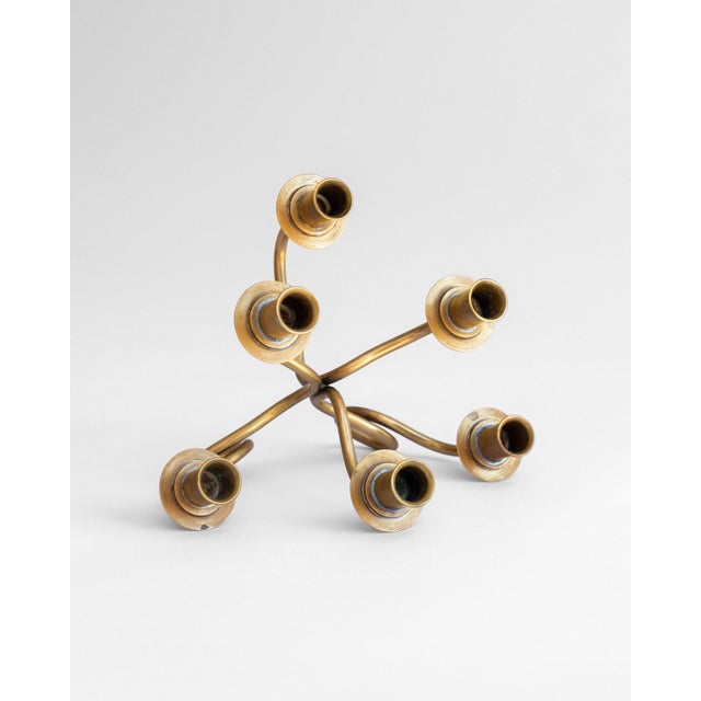 1940s Brass Candelabra by Josef Frank for Svenskt Tenn, 1940s, Set of 2 For Sale - Image 5 of 7