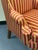 Late 20th Century Striped Upholstered Wingback Chairs- A Pair For Sale - Image 12 of 12