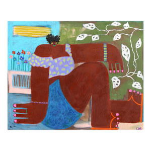 Held by Stillness - Colorful Abstract Feminine Figurative Landscape Art by Courtney Simone