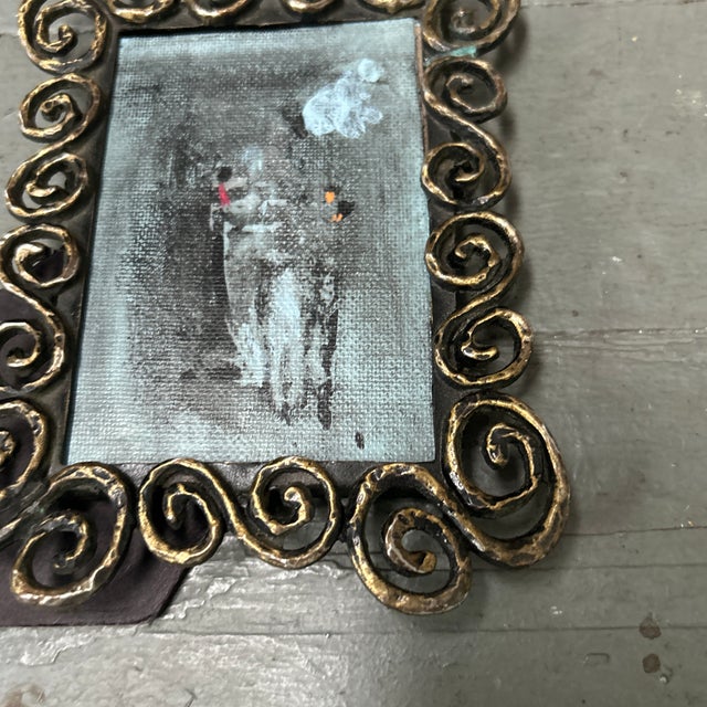 1980’s small abstract impressionist painting in funky frame. Measures 3x4.5 / 4.5x6.5 framed. Check out my shop Robins Egg...