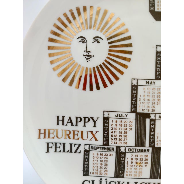 Ceramic Calendar Plate by Piero Fornasetti, 1979 For Sale - Image 3 of 7