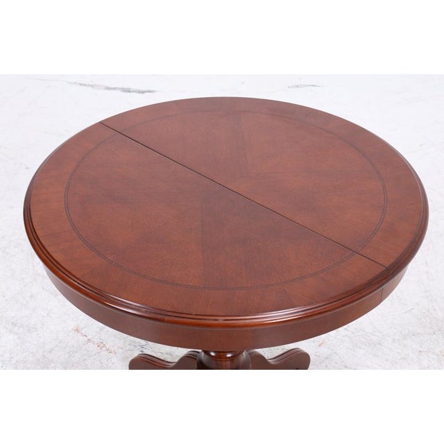 Wood Vintage English Round Extendable Kitchen Table For Sale - Image 7 of 15
