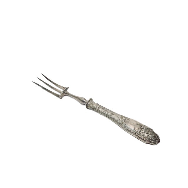Classicist Silver Roast Fork, France, 1880s For Sale - Image 3 of 14