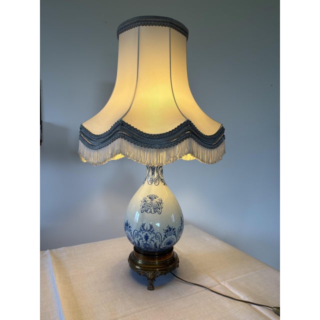 Antique Blue Earthenware Lamp, 1860 For Sale - Image 10 of 10