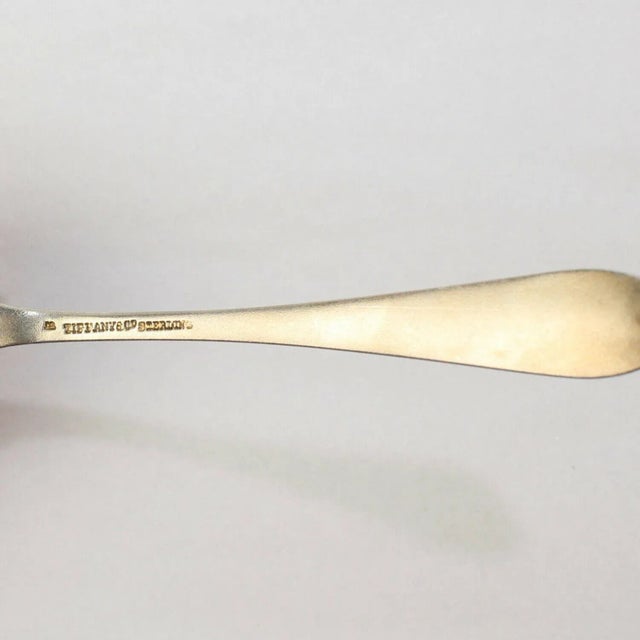 1900 - 1909 Tiffany & Co Gilt Sterling Silver Coffee Spoon w Applied Berries and Leaves For Sale - Image 5 of 6