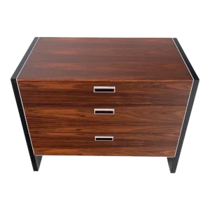 John Stuart Three Drawer Rosewood Bachelor Chest Mid Century Console Stand