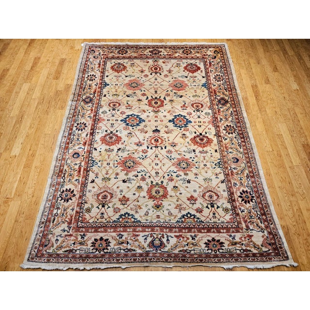 Late 20th Century Vintage Persian Mahal Sultanabad Rug, Hand-Knotted, Allover Geometric Pattern For Sale - Image 5 of 12