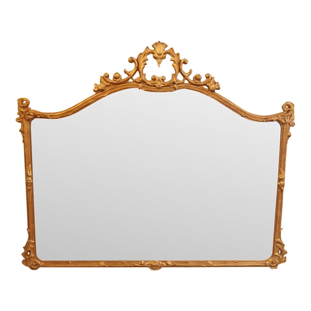 Large Gold French Louis XV Style Beveled Glass Mirror Possibly Friedman Brothers For Sale