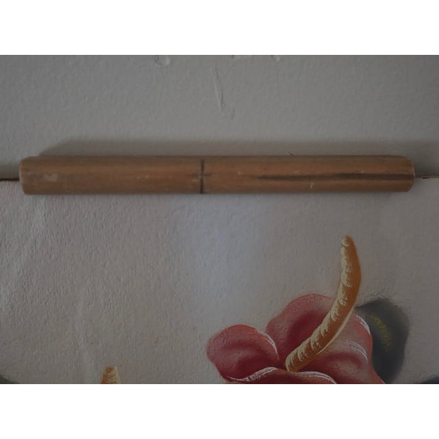 Wood Ted Mundorff Vintage Floral Hawaiian Air Brush on Board Anthuriums 12 X 10 C1950 For Sale - Image 7 of 17