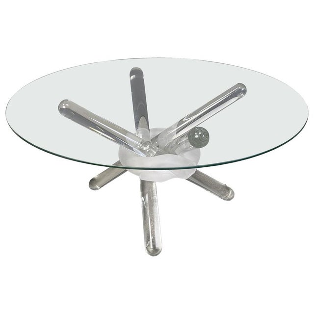 Murano Glass Arlequin Coffee Table attributed to Maurice Barilone, 1980s For Sale - Image 14 of 14