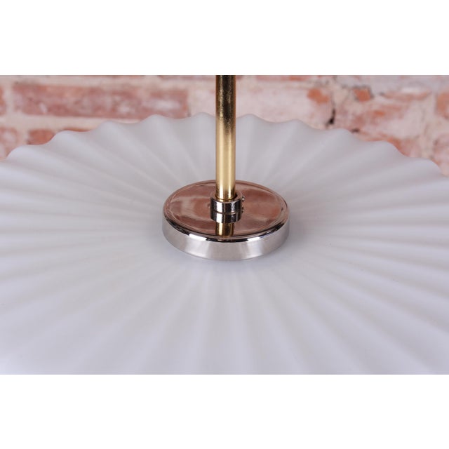Mid-Century Modern Mid-Century Modern Pendant Light in Brass and Opaline Glass, 1960s For Sale - Image 3 of 11