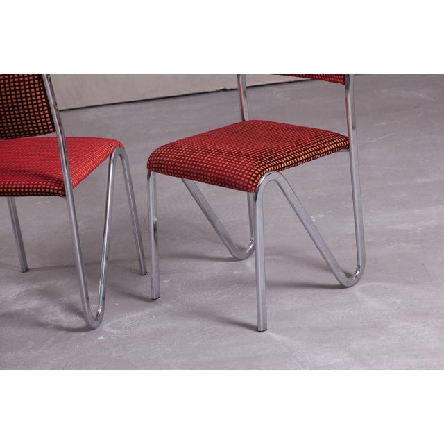 Metal Vintage Steel Stacking Chairs, Germany, 1980s, Set of 4 For Sale - Image 7 of 13