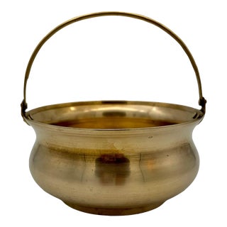 Vintage Gold Brass Cauldron For Sale