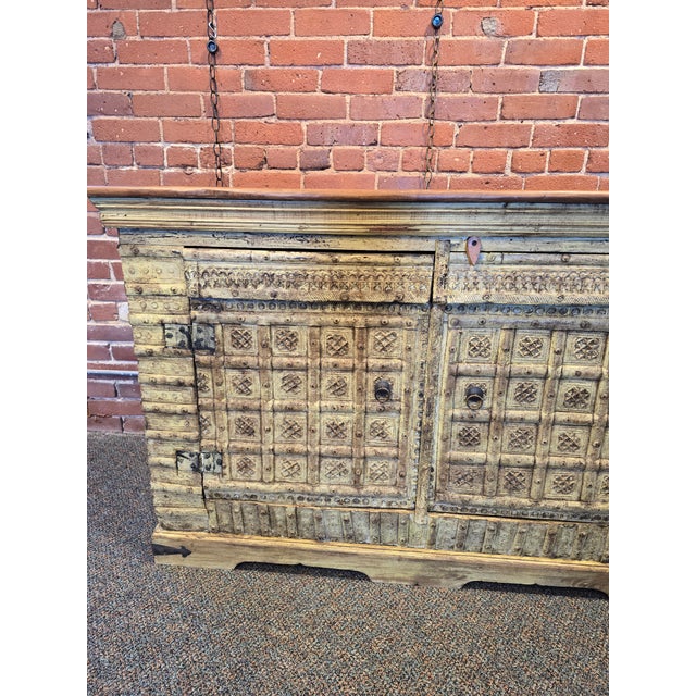 Handcarved Reclaimed Wood Sideboard For Sale In Boston - Image 6 of 9