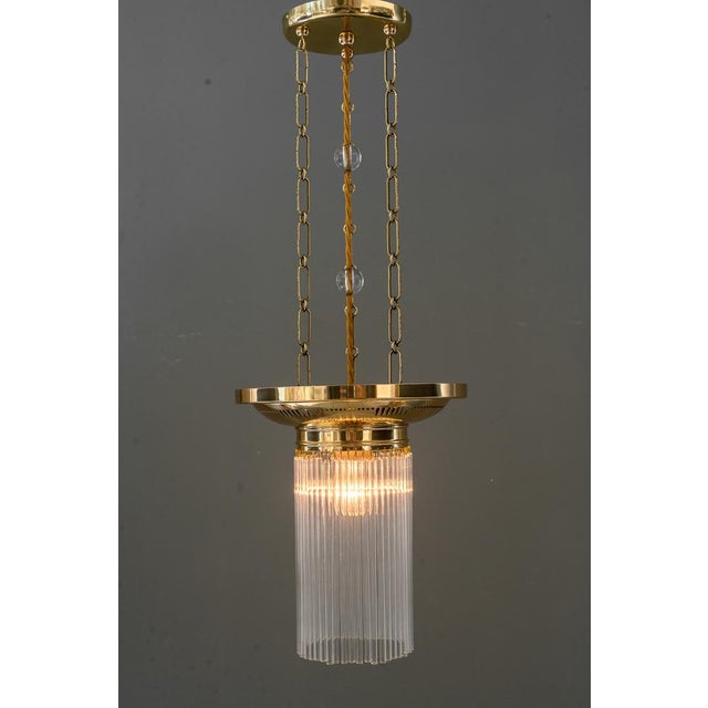 Art Deco Chandeliers with Glass Sticks, Vienna, 1920s, Set of 2 For Sale - Image 10 of 18