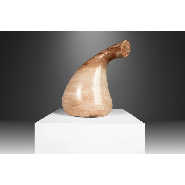 Alabaster Modern Abstract Sculpture in Solid Alabaster by Mark Leblanc Numbered 1/8 For Sale - Image 8 of 13