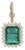 14k Yellow Gold 9.95ct Octagon Emerald and 1.25ct Diamond Halo Enhancer Pendant For Sale