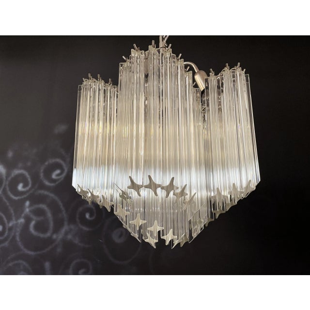 Modern Quadriedri Glass Chandelier, 1980s For Sale - Image 4 of 18