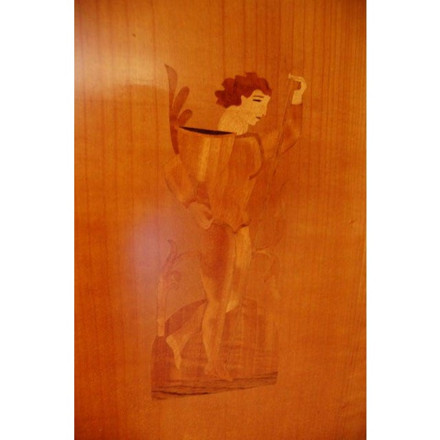 Brown Swedish Art Deco Intarsia Storage, Bar Cabinet For Sale - Image 8 of 11