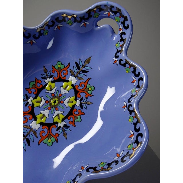 Aqua Earthenware and Enamel Bowl from Longwy, 1950s For Sale - Image 8 of 13