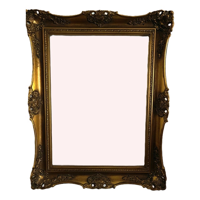 French Giltwood Frame with Ornate Floral Carvings, 1950s For Sale