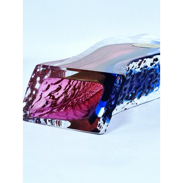 Pink Mid-Century Murano Sommerso Textured Glass Vase by Alessandro Mandruzzato For Sale - Image 8 of 12