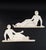 Pair of stucco bas-reliefs depicting female figures from the early 20th century. Italy. The upper sculpture depicts a...