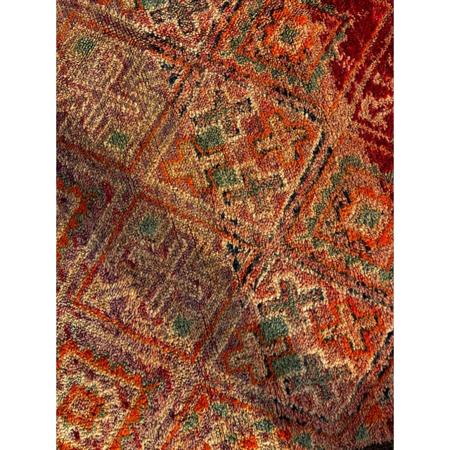 Vintage Moroccan Boujad Rug – Handmade Berber Wool Rug – Tribal Area Rug – Authentic Moroccan Carpet For Sale - Image 11 of 12