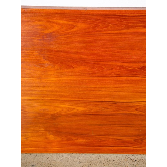 1960s Mid Century Danish Modern Headboard Bed Frame Teak King Sz Rectangular Size For Sale In Sacramento - Image 6 of 12