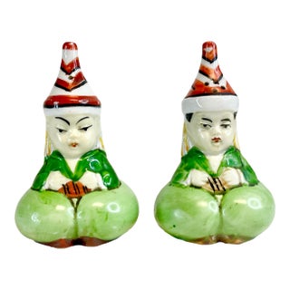 1950s Boho Chic German Circus Performer Salt & Pepper Shakers - A Pair For Sale