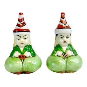 1950s Boho Chic German Circus Performer Salt & Pepper Shakers - A Pair.