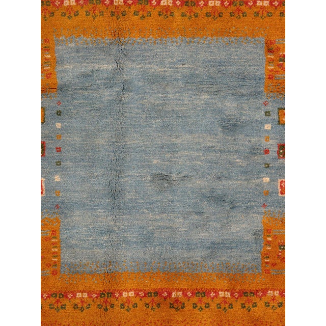 Vintage Hand-Knotted Persian Gabbeh Rug 5'3" X 6'7" For Sale - Image 4 of 5