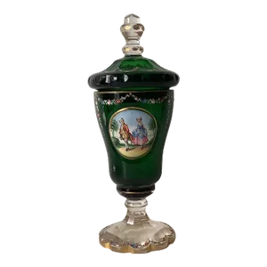 Late 19th Century Moser Bohemian Glass Lidded and Enameled Jar