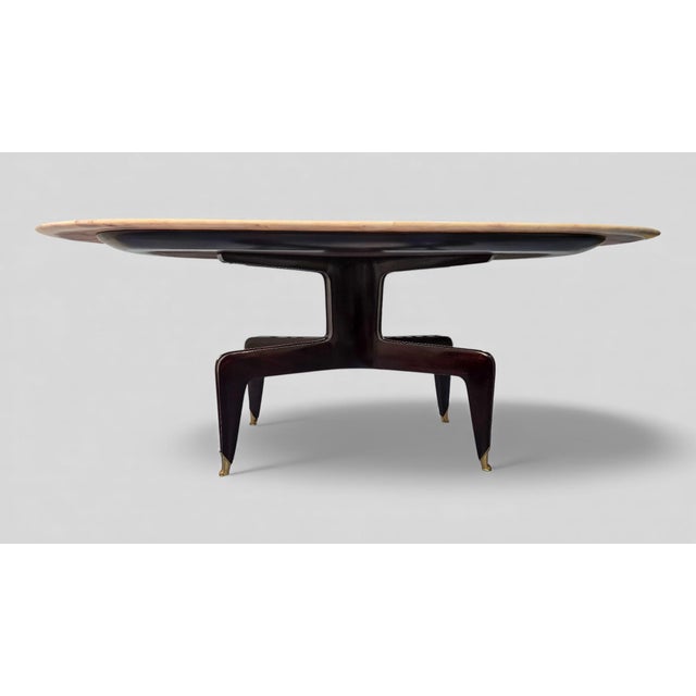 Cream Mid-Century Modern Italian Marble Dining Table by Melchiorre Bega, 1957 For Sale - Image 8 of 18