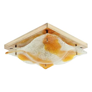 Mid-Century Murano Glass Flush Mount attributed to Toni Zuccheri for Mazzega, Italy, 1970s For Sale