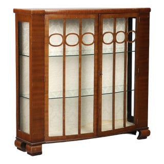 Art Deco Showcase in Mahogany Veneer For Sale