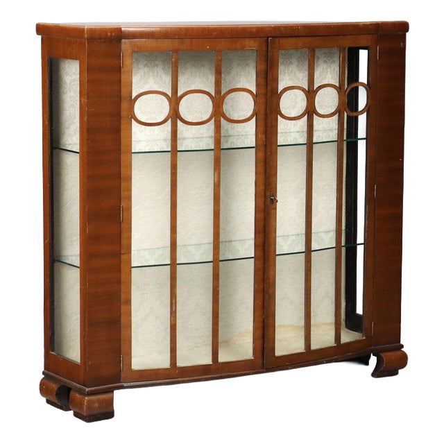 Art Deco Showcase in Mahogany Veneer For Sale