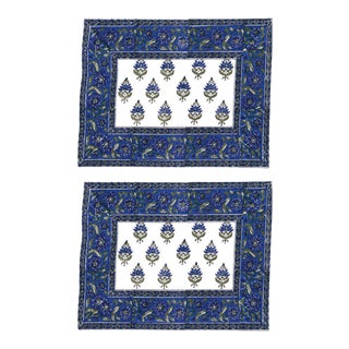 Blossom Blue Placemats - a Pair For Sale