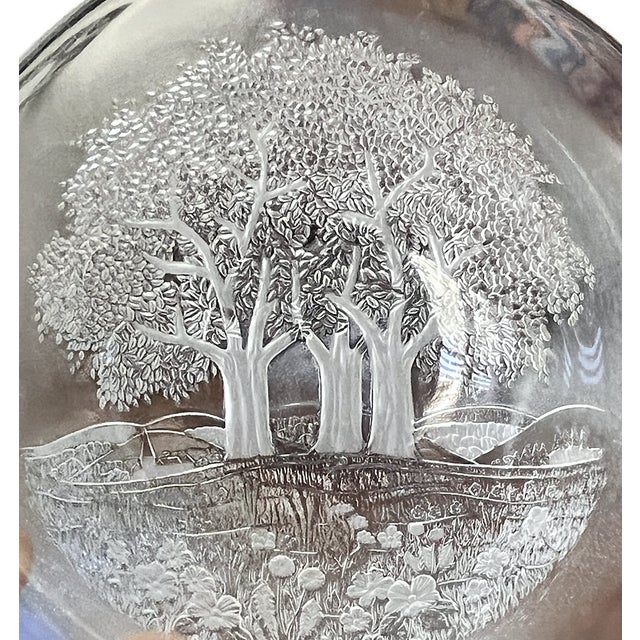 A beautifully textured vintage Sun Valley glass serving bowl by Studio Nova, manufactured in West Germany by Walther-Glas....