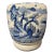 Late 20th Century Japanese Art Porcelain Blue and White Jardinier With Mountain Scenery Design For Sale